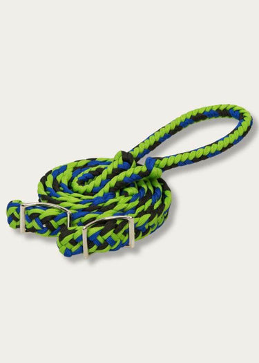Barrel Reins in Lime/Black/Blue by Weaver Leather