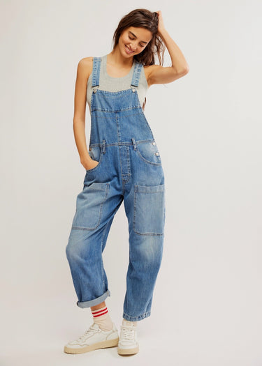 Jeans Way Back Overall in Lydia Blau von Free People