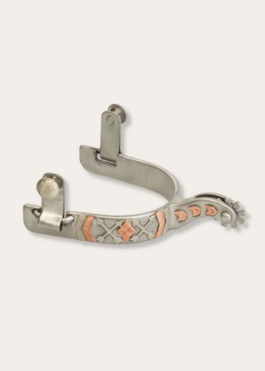 Espuelas de mujer con diseño de flecha cruzada en acero inoxidable cepillado by Weaver Leather