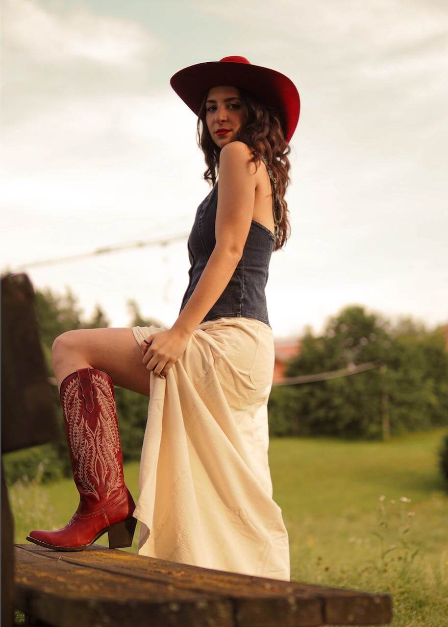 Texani Abbigliamento Country Gonne Outfit Stivali Country Bassi