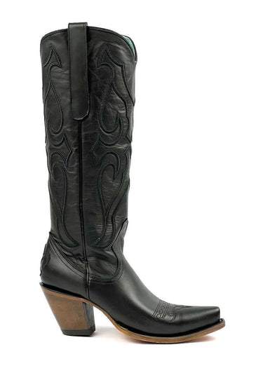 outer side black high texan boots for women model Z5075 by Corral