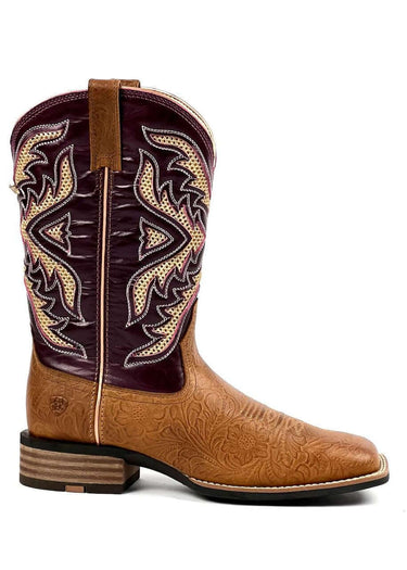Bottes western extérieures pour femmes Modèle San Angelo Aged Merlot par Ariat