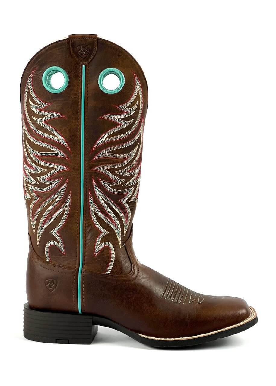 Ariat Round Up Ryder stivali western da donna – Sassy Brown In pelle Ariat Round Up Ryder stivali western da donna – Sassy Brown In pelle