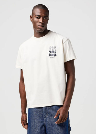 T-shirt Casey Jones in Vintage White di Wrangler