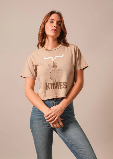 Camiseta de mujer «Bucks» en color beige de Kimes Ranch
