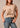 Camiseta de mujer «Bucks» en color beige de Kimes Ranch (parte delantera)