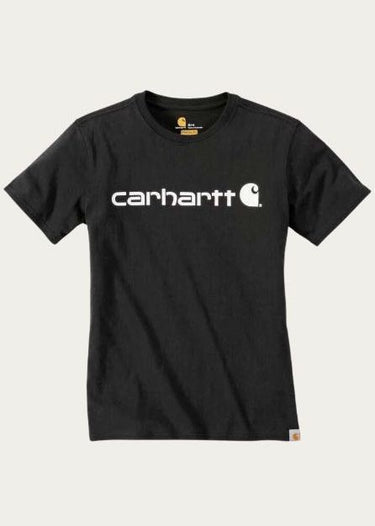 t-shirt noir de carhartt avec logo central pour femmes