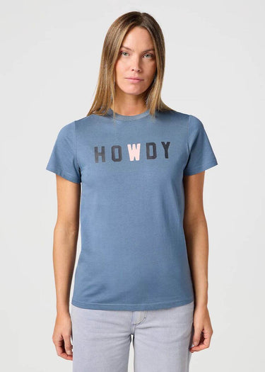 T-shirt Gruphic pour femme en bleu poussière par Wrangler