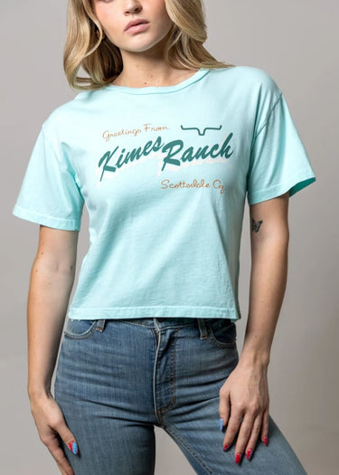 T-shirt donna Lucky B Greetings in Mint by Kimes Ranch