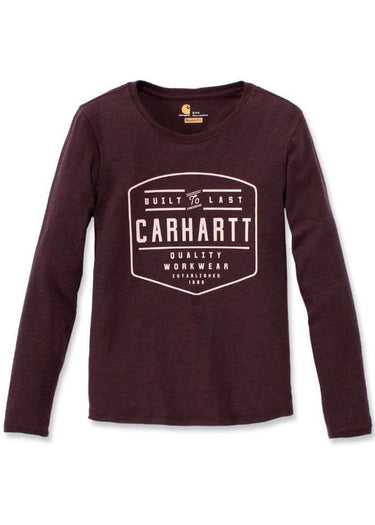 Women's long-sleeved T-shirt in Fudge Heather by Carhartt