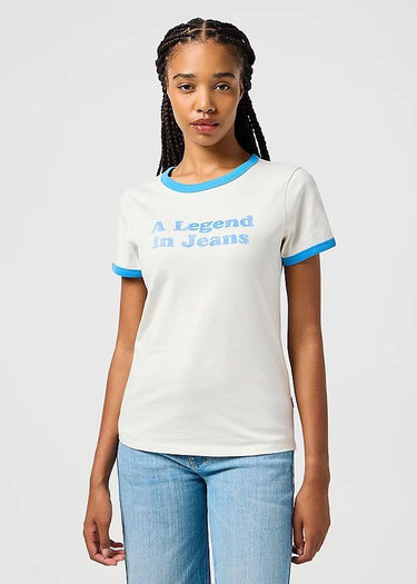 Women's Ringer T-shirt in Vintage White from Wrangler