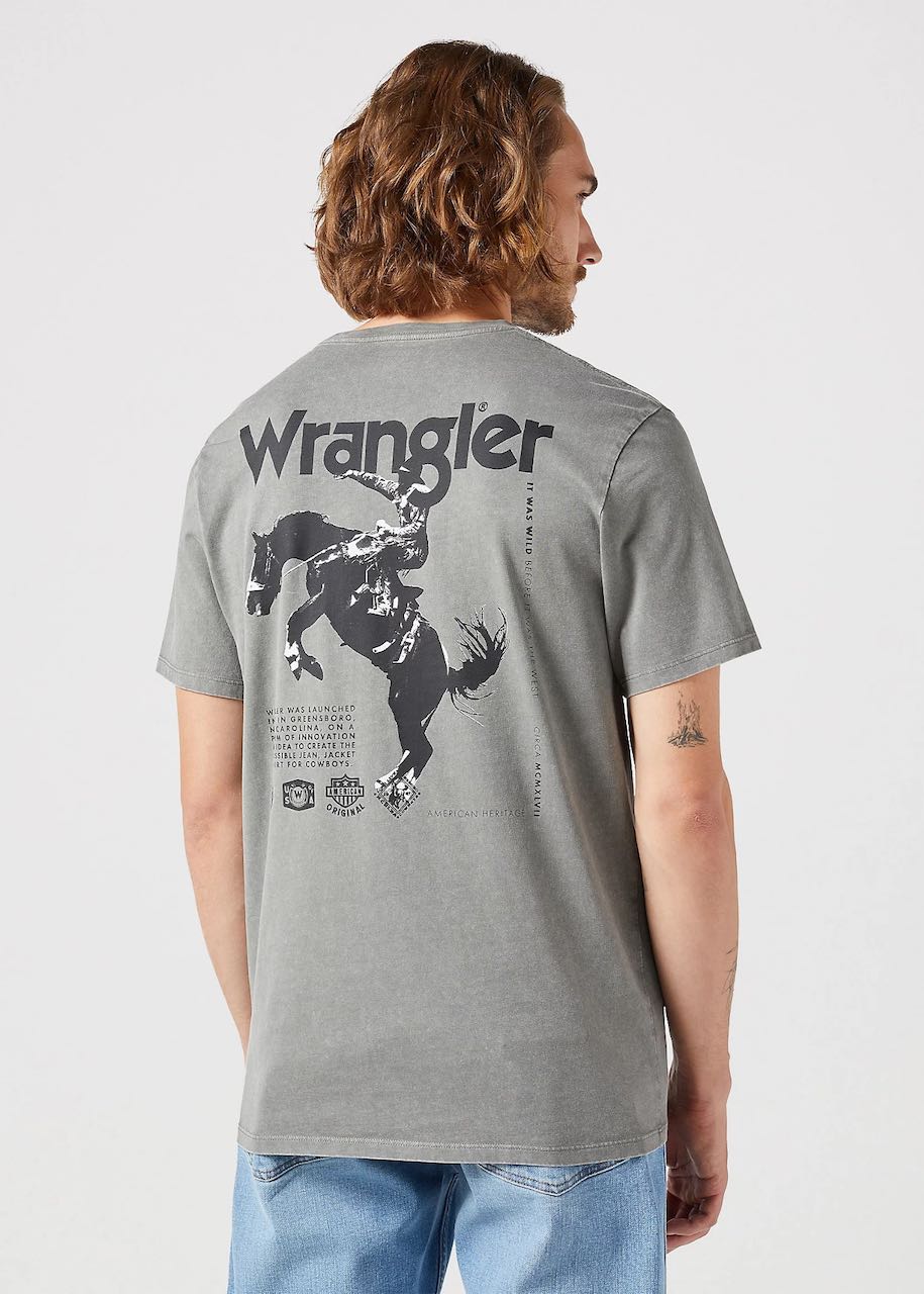 dietro t-shirt-Graphic Gun Metal di Wrangler