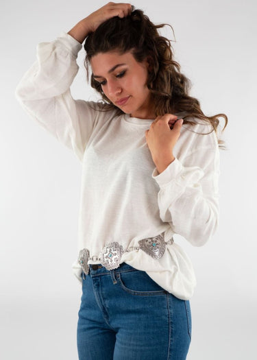 Soul Song Elfenbeinfarbenes langärmeliges T-Shirt von Free People