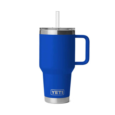 Taza de viaje Rambler® de 35 oz (1L) con tapa de pajita en azul Royal de Yeti