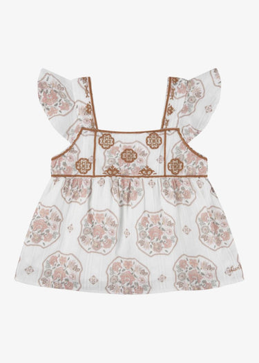 Haut à manches volantes imprimé pour fille, Gardenia by Levi's