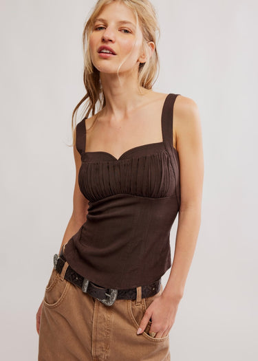 Sasha Corset Top in Hot Fudge by Free People