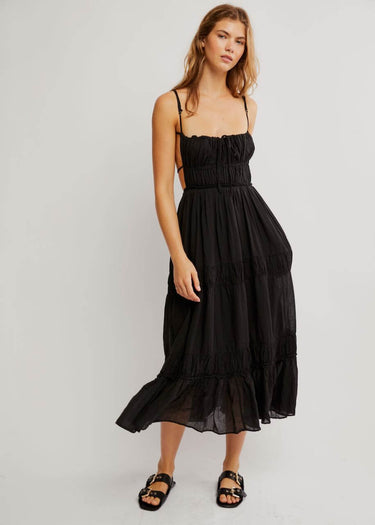 Taking Sides Robe longue en noir par Free People