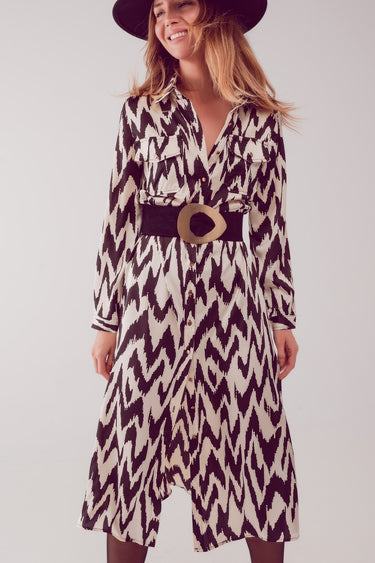 schwarz-weißes schürzchenkleid von q2