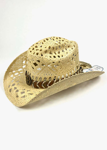 Chapeau de cowboy fille coquine vue de côté