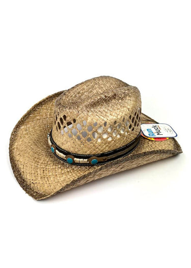 turquoise stones strap western road to Vegas hat by Bullhide