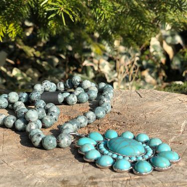 Türkis-Haltung Anhänger Halskette