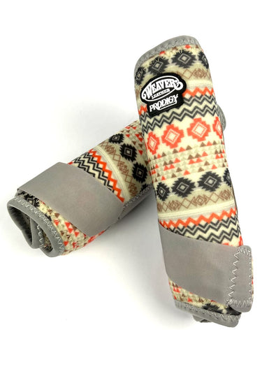 protège-tibias western à motif aztèque cramoisi de Weaver Leather