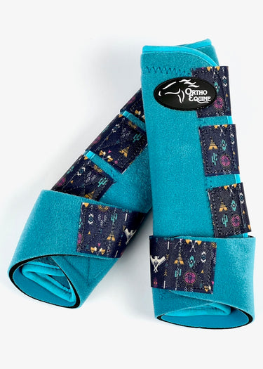 native patterned turquoise western shanks for horses by Ortho Equine