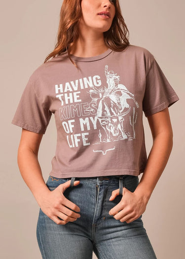 front Kimes of My Life women's T-shirt in Mocha by Kimes Ranch