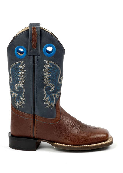 Stivali Cowboy Da Uomo Texas Legacy - Blu Con Stampa Struzzo - Punta Quadrata - Fatti In Messico