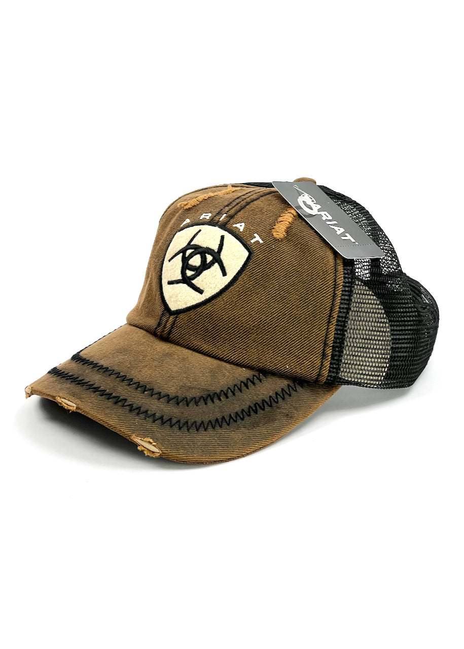 Berretto con visiera Ball Cap in Distressed Oilskin di Ariat