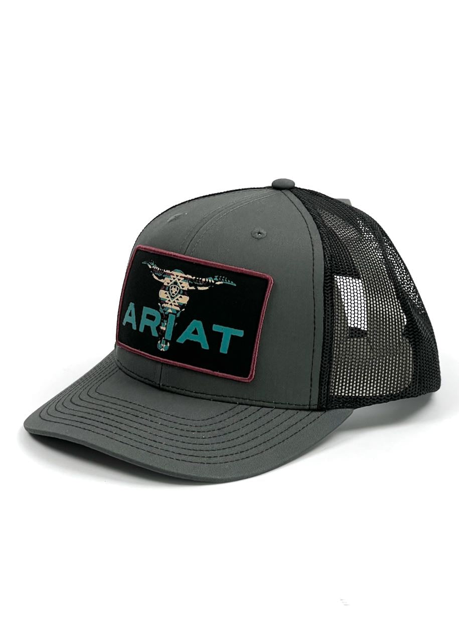 Berretto Bull Skull Patch Charcoal di Ariat