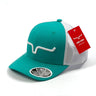 Berretto con visiera Weekly Trucker in Teal White di Kimes Ranch