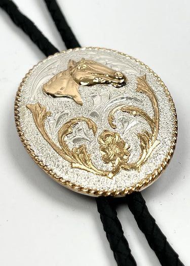 side Cowboy Bolo Tie Horsehead