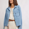 Brunch Shrunken Denim Indigo Shirt in Light Wash Faded by Free People