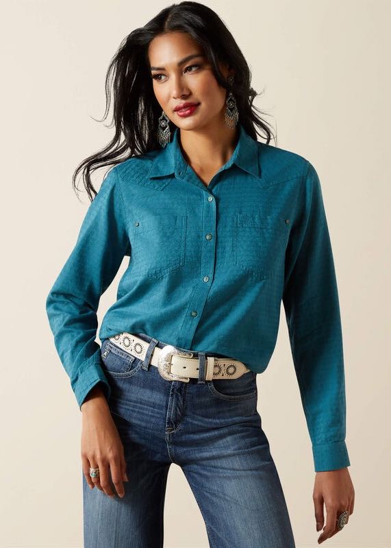 Camicia Billie Jean Western in Dragonfly Dobby di Ariat