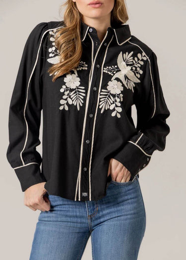 davanti Camicia donna Emilia in Black di Kimes Ranch