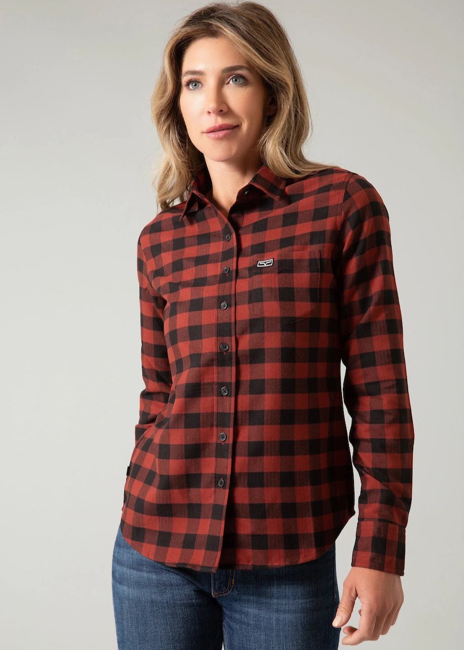 Camicia donna Ladies Garrison in Dark Red di Kimes Ranch