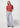 figura intera Camicia donna Slim Smocked in Red di Wrangler