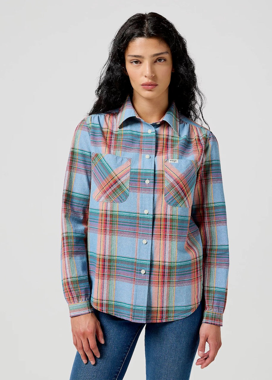 Camicia donna Western in Indigo di Wrangler