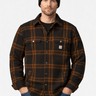 Veste portée Hommes Carhartt 106354 Flanelle Sherpa Noir