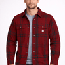 Worn Carhartt Men's Jacket 106354 Flannel Sherpa Crabapple