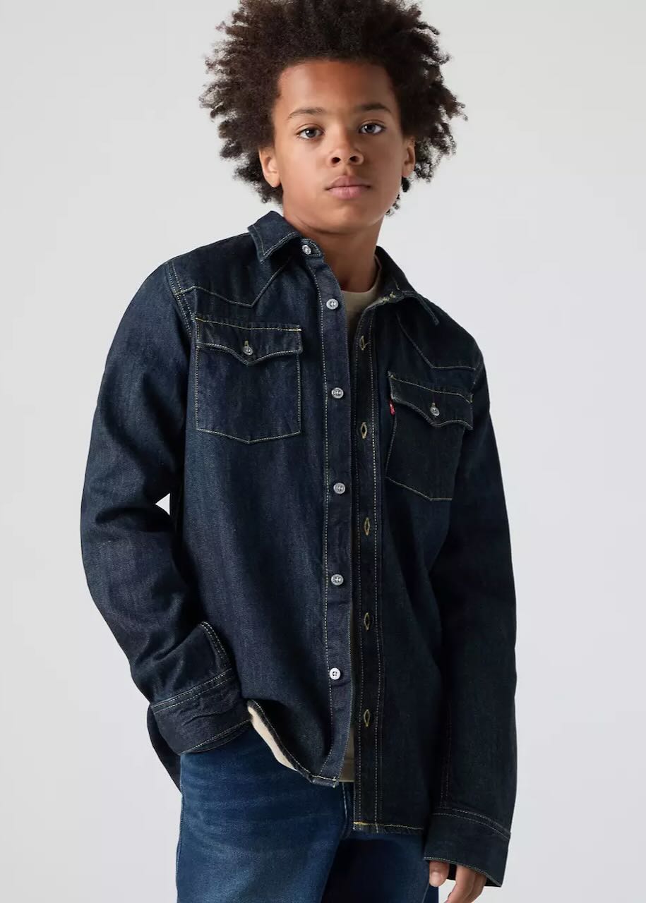 Camicia ragazzo western New Barstow in Dark Hallow di Levi's