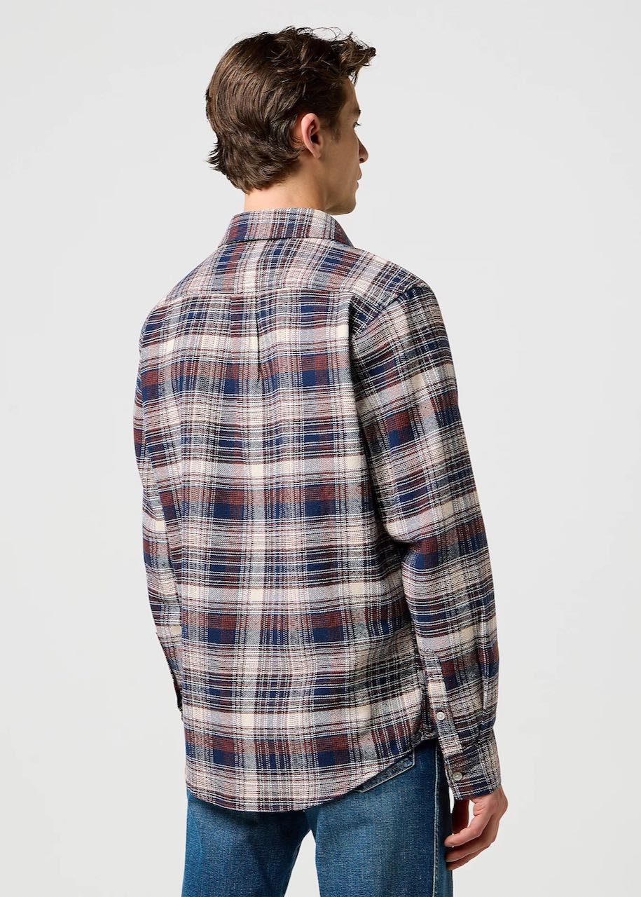 dietro Camicia uomo Regular Brushed 1 Pocket