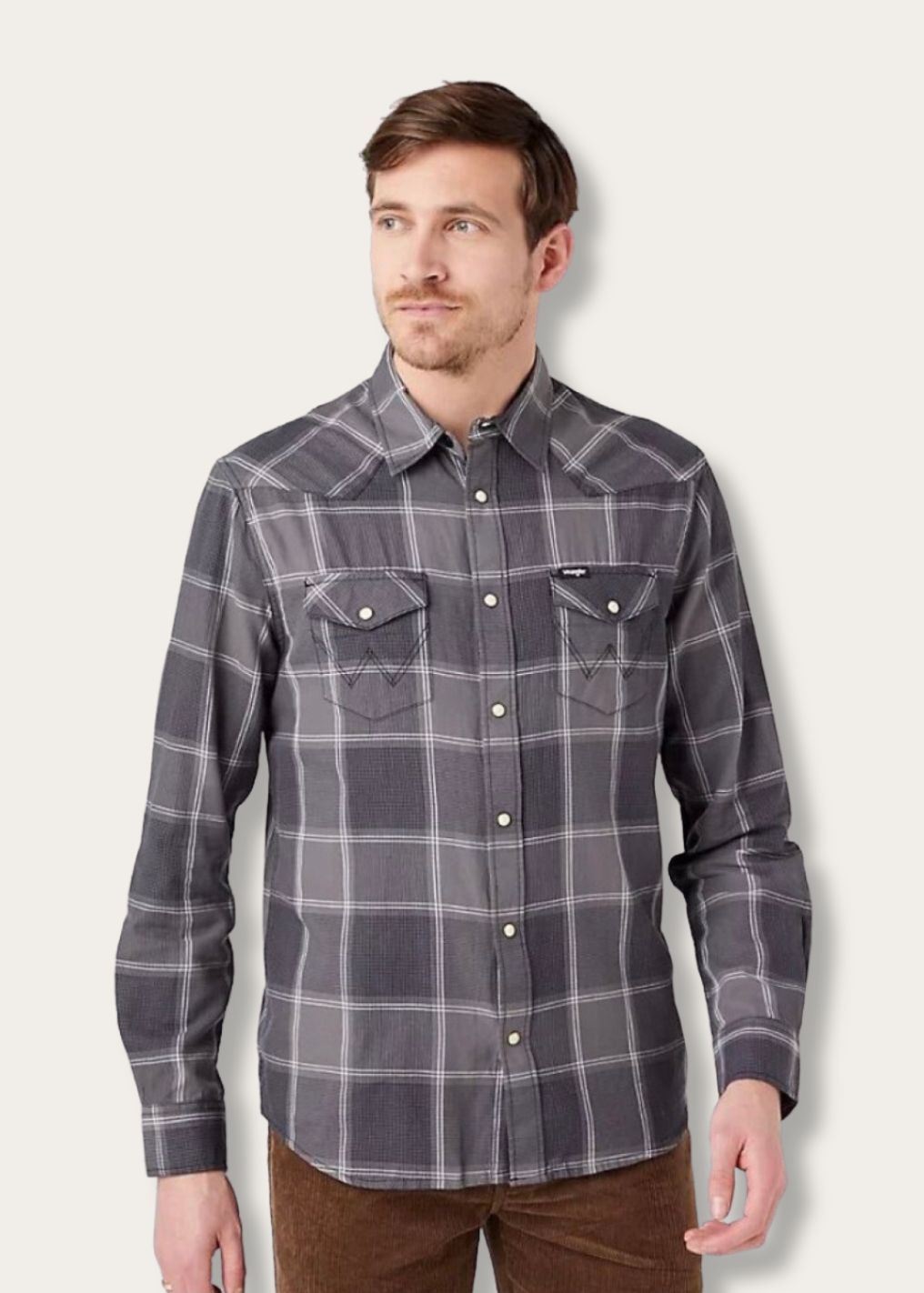 camicia per uomo western in black di wrangler