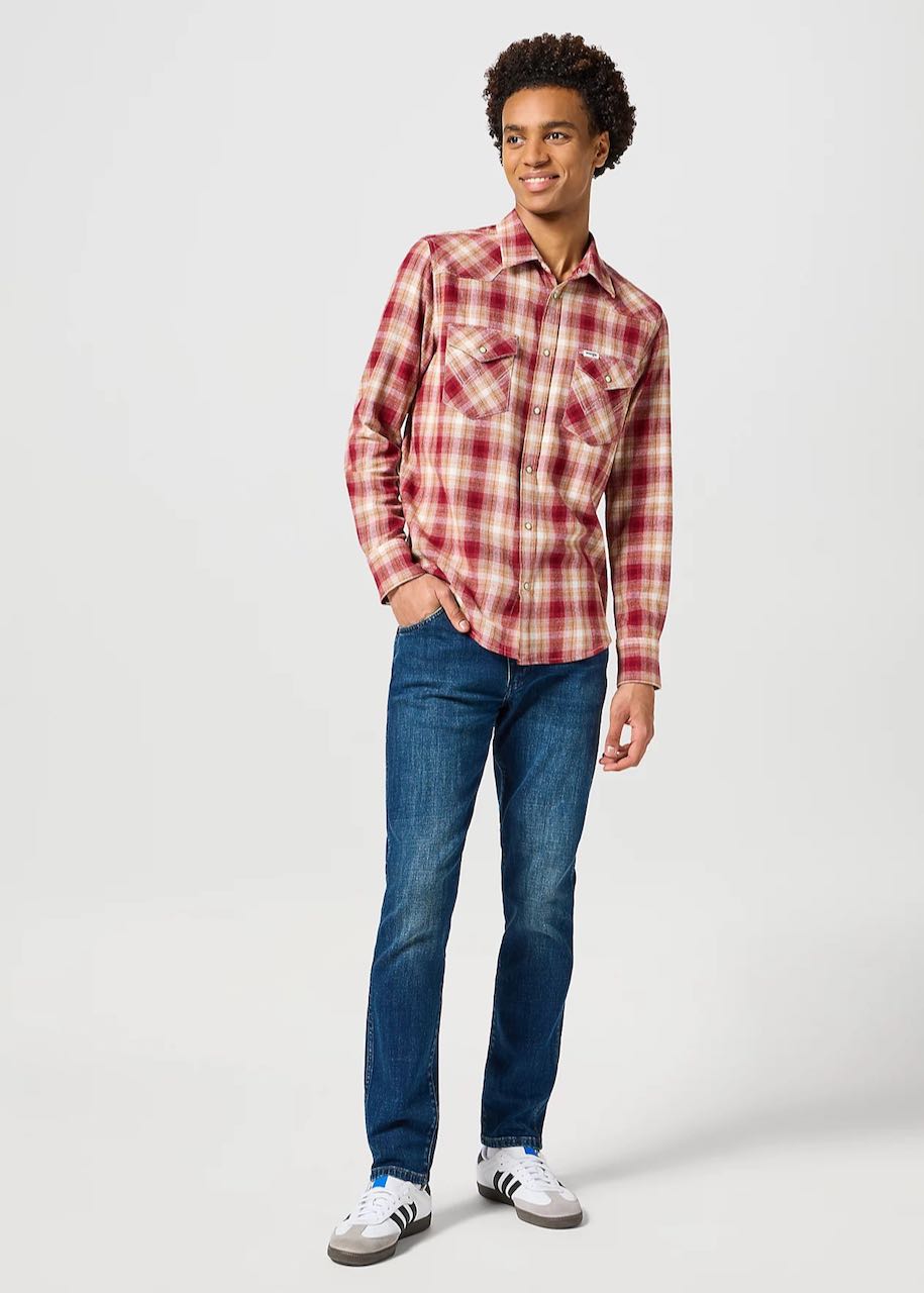 figura intera Camicia uomo Western Root Beer di Wrangler