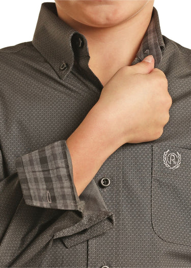 dettaglio logo camicia bambino geo print slleve di Panhandle