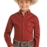 Camicia Western  bambino Solid Stretch in Scarlet di Panhandle