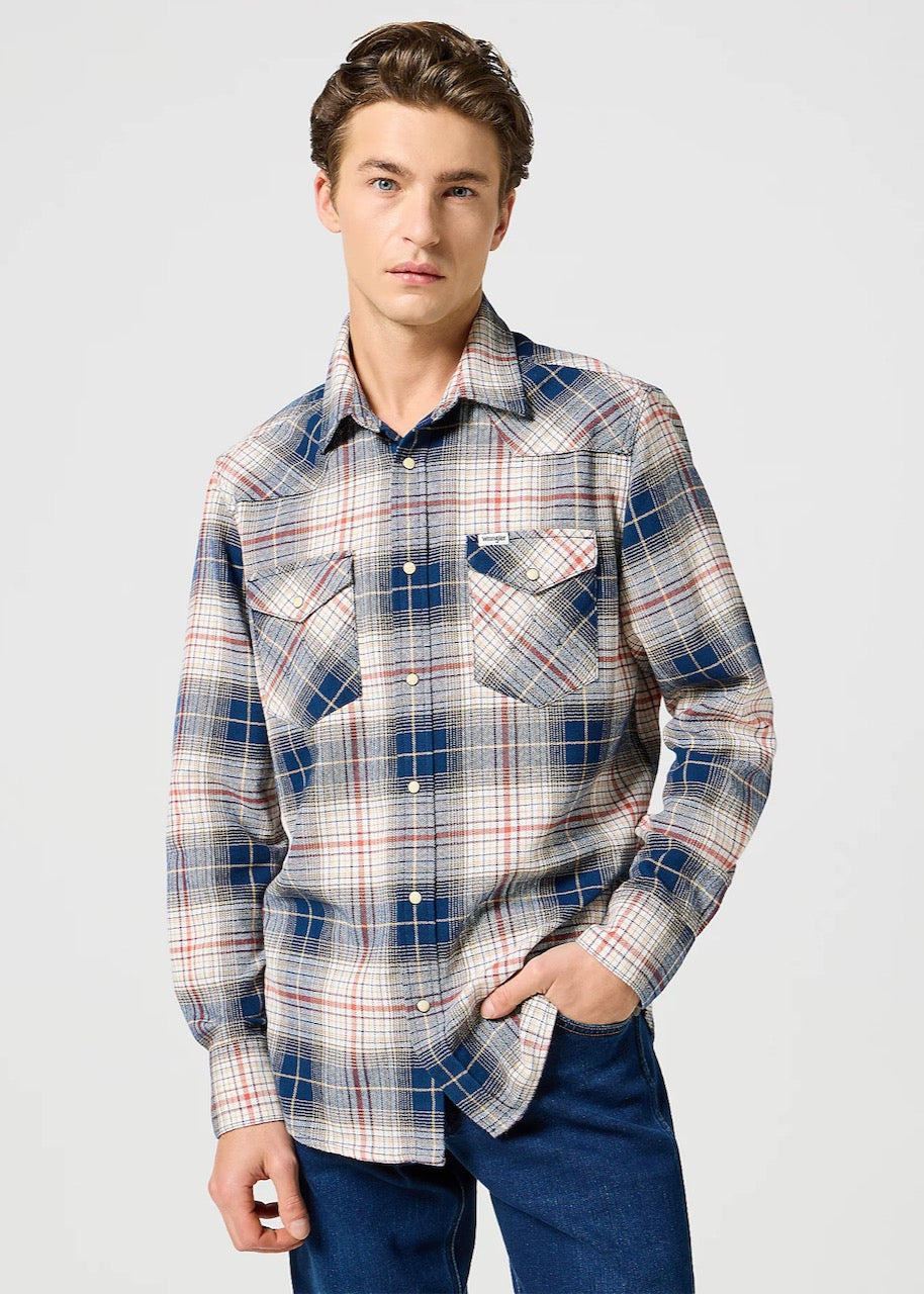 Camicia Western in Navy Red di Wrangler