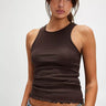 Canotta Fresh in Love Tank in Double Espresso di Free People