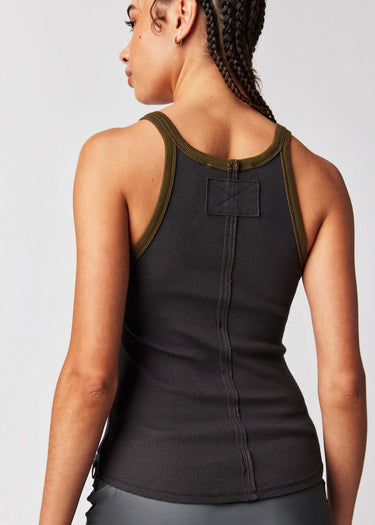 Behind Only 1 Ringer Tank Top in Washed Black by Free People